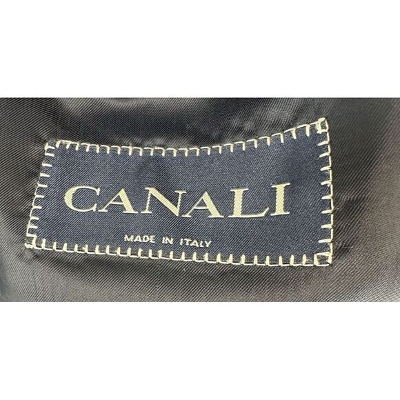 Canali Blazer Mens Eu 50 Us 40 Silk Wool Plaid Navy 3 Button Sports Coat Italy - Picture 8 of 14